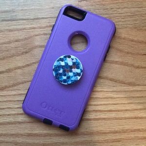 iPhone 6 Plus otterbox with mermaid pop socket